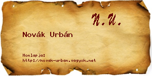 Novák Urbán névjegykártya
